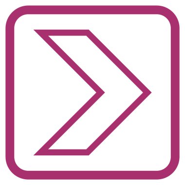 Ok ucu doğru vektör simgesi bir çerçeve içinde