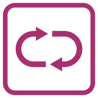 Geri dönüşüm vektör simgesi bir çerçeve içinde