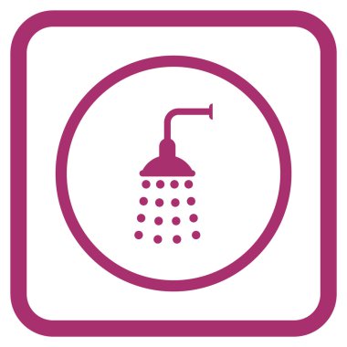 Duş vektör simgesi bir çerçeve içinde