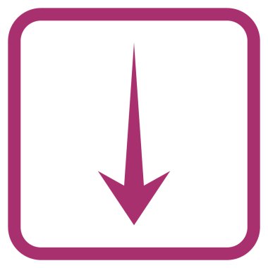 Vektör simgesi bir çerçeve içinde aşağı ok