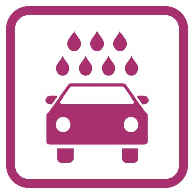 Araba duş vektör simgesi bir çerçeve içinde