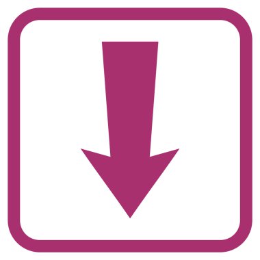 Vektör simgesi bir çerçeve içinde aşağı ok