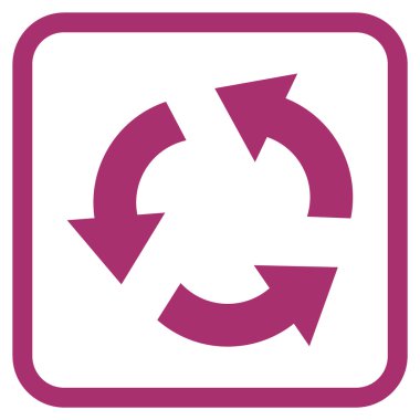 Geri dönüşüm vektör simgesi bir çerçeve içinde