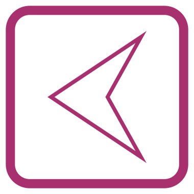 Ok ucu sol vektör simgesi bir çerçeve içinde