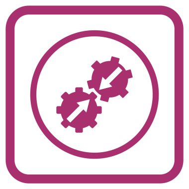 Dişli Tümleştirme vektör simgesi bir çerçeve içinde