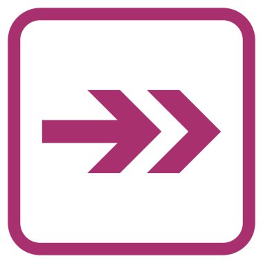 Ok sağ vektör simgesi bir çerçeve içinde