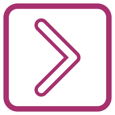 Ok ucu doğru vektör simgesi bir çerçeve içinde