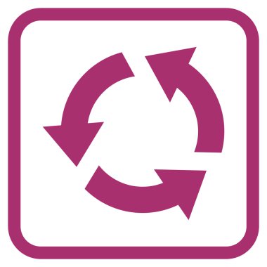 Geri dönüşüm vektör simgesi bir çerçeve içinde