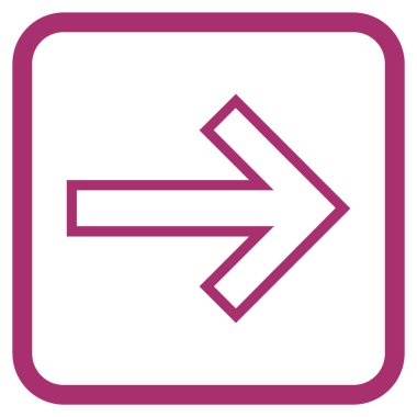 Ok sağ vektör simgesi bir çerçeve içinde