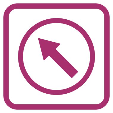 Yukarı Sağdan sola yuvarlak ok vektör simgesi bir çerçeve içinde