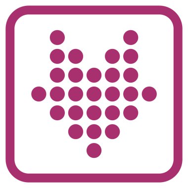 Vektör simgesi bir çerçeve içinde aşağı noktalı ok