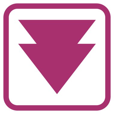 Vektör simgesi bir çerçeve içinde aşağı iner