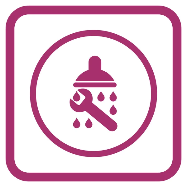 Shower Plumbing Vector Icon In a Frame — Stockvector