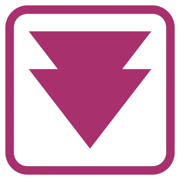 Mover hacia abajo icono del vector en un marco — Vector de stock