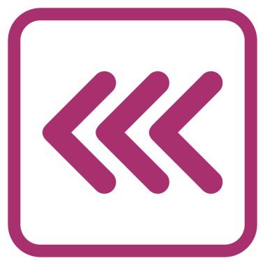 Ok ucu sol vektör simgesi bir çerçeve içinde üçlü