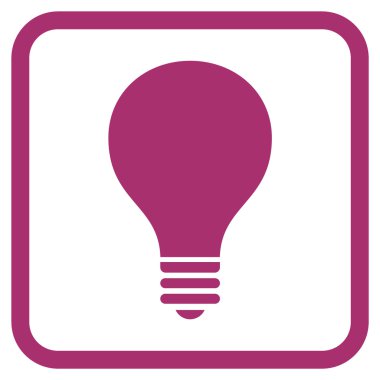 Ampul vektör simgesi bir çerçeve içinde