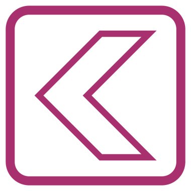 Ok ucu sol vektör simgesi bir çerçeve içinde