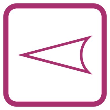 Ok ucu sol vektör simgesi bir çerçeve içinde