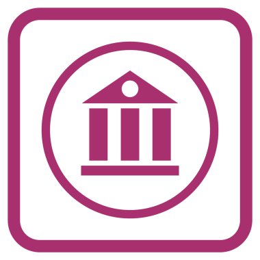 Banka Binası vektör simgesi bir çerçeve içinde