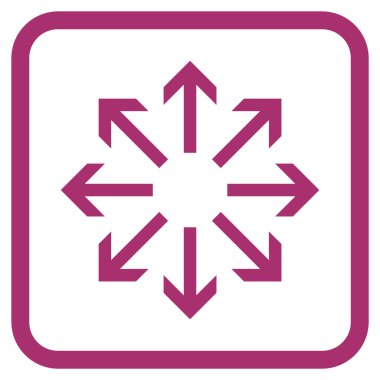 Radyal oklar bir çerçeve içinde simge vektör