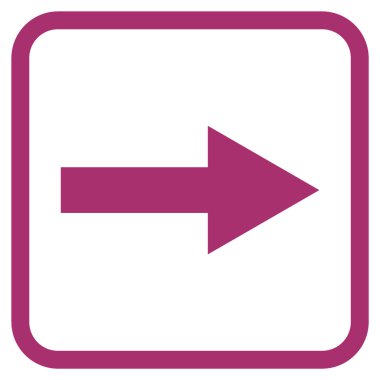 Ok sağ vektör simgesi bir çerçeve içinde