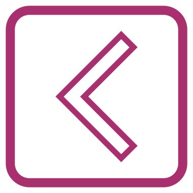 Ok ucu sol vektör simgesi bir çerçeve içinde