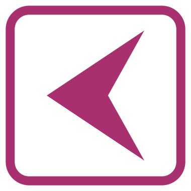 Ok ucu sol vektör simgesi bir çerçeve içinde