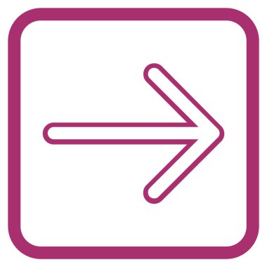 Ok sağ vektör simgesi bir çerçeve içinde