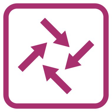 Merkezcil oklar bir çerçeve içinde simge vektör