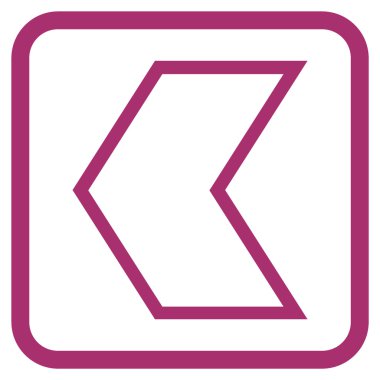 Ok ucu sol vektör simgesi bir çerçeve içinde