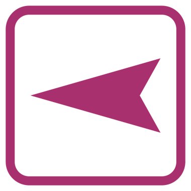 Ok ucu sol vektör simgesi bir çerçeve içinde