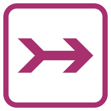 Ok sağ vektör simgesi bir çerçeve içinde