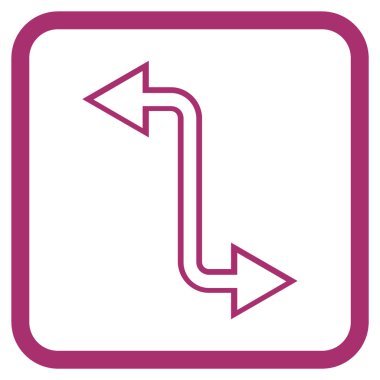 Eğri Exchange ok vektör simgesi bir çerçeve içinde