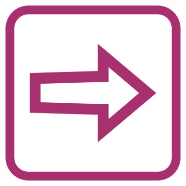 Ok sağ vektör simgesi bir çerçeve içinde