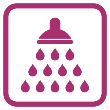 Duş vektör simgesi bir çerçeve içinde