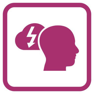 Beyin fırtınası vektör simgesi bir çerçeve içinde