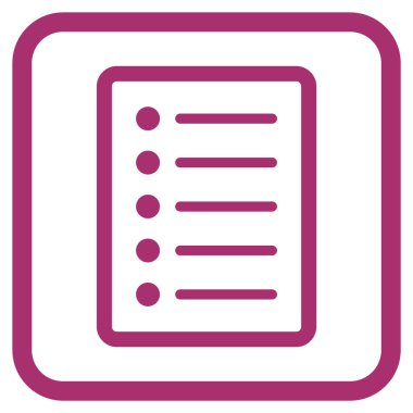 Liste sayfa vektör simgesi bir çerçeve içinde