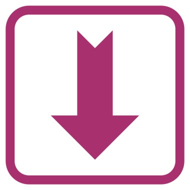 Vektör simgesi bir çerçeve içinde aşağı ok