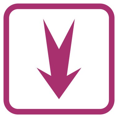 Vektör simgesi bir çerçeve içinde aşağı ok