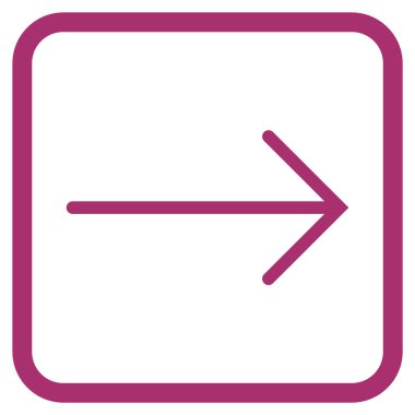 Ok sağ vektör simgesi bir çerçeve içinde