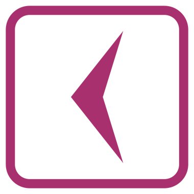 Ok ucu sol vektör simgesi bir çerçeve içinde