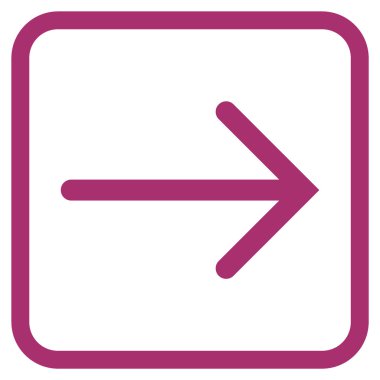 Ok sağ vektör simgesi bir çerçeve içinde