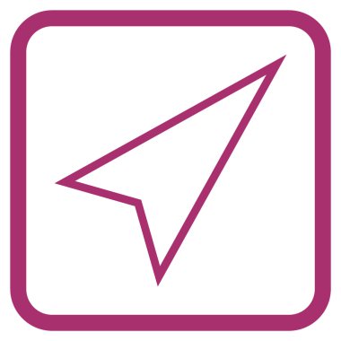 İşaretçiyi doğru yukarı vektör simgesi bir çerçeve içinde