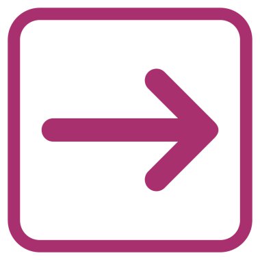 Ok sağ vektör simgesi bir çerçeve içinde