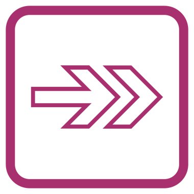 Yöne doğru vektör simgesi bir çerçeve içinde