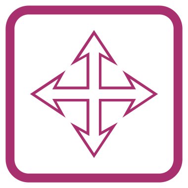 Genişletin okları vektör simgesi bir çerçeve içinde