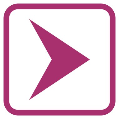 Ok ucu doğru vektör simgesi bir çerçeve içinde