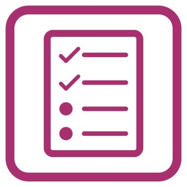 Denetim listesi sayfa vektör simgesi bir çerçeve içinde