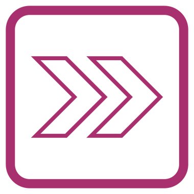 Üst karakter doğru vektör simgesi bir çerçeve içinde