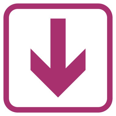 Vektör simgesi bir çerçeve içinde aşağı ok